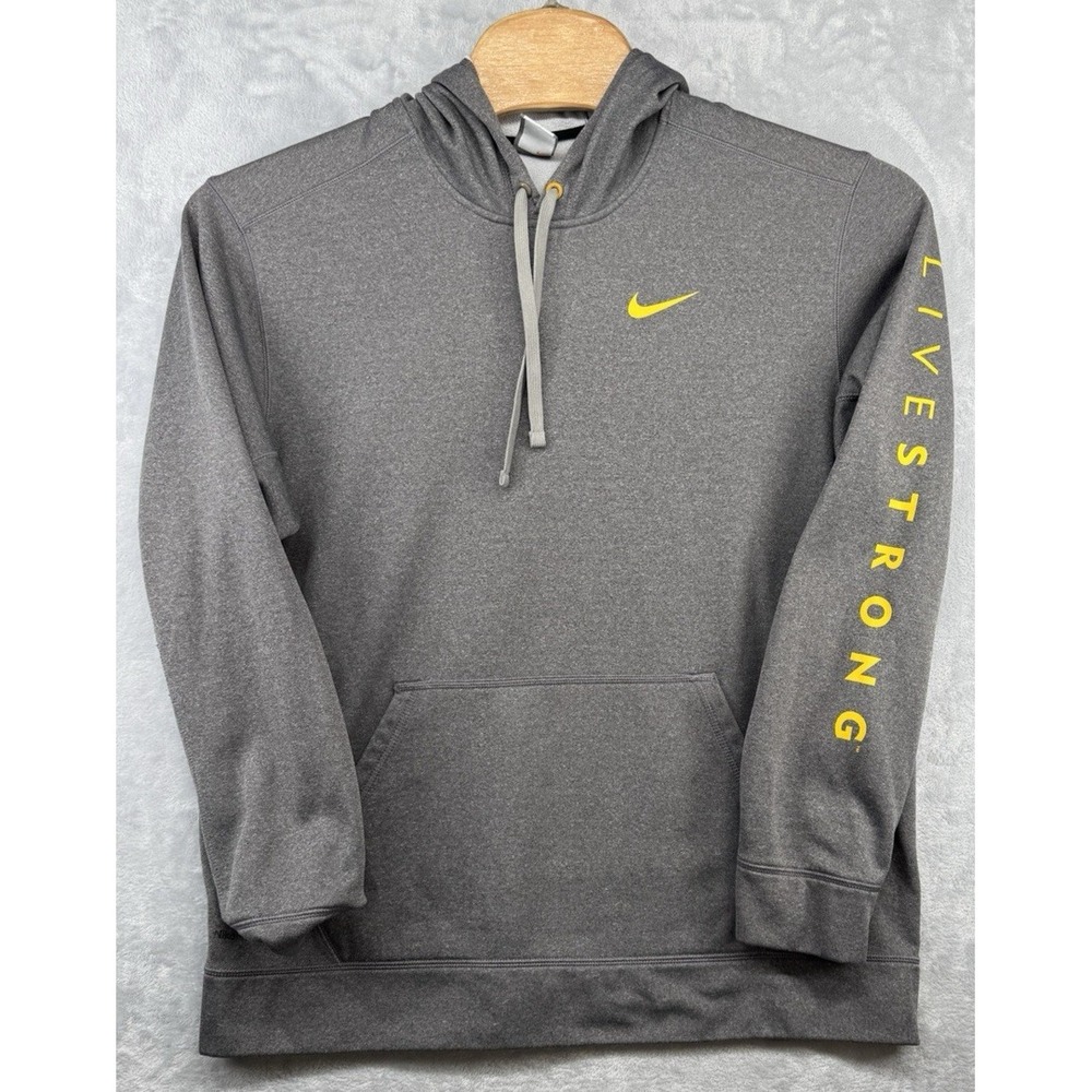 Vintage Nike Livestrong Pullover Hoodie Sweatshirt Gray Men's Size XL